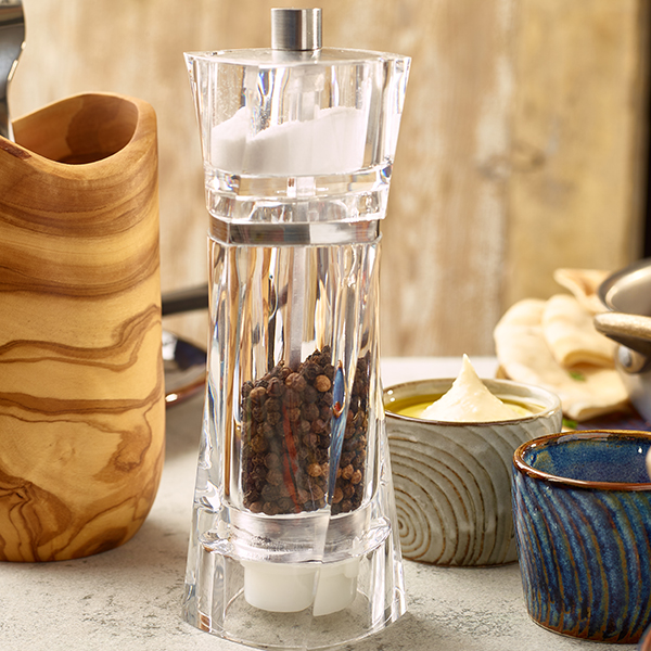 GenWare Twisted Acrylic Combo Pepper Grinder/ Salt Shaker