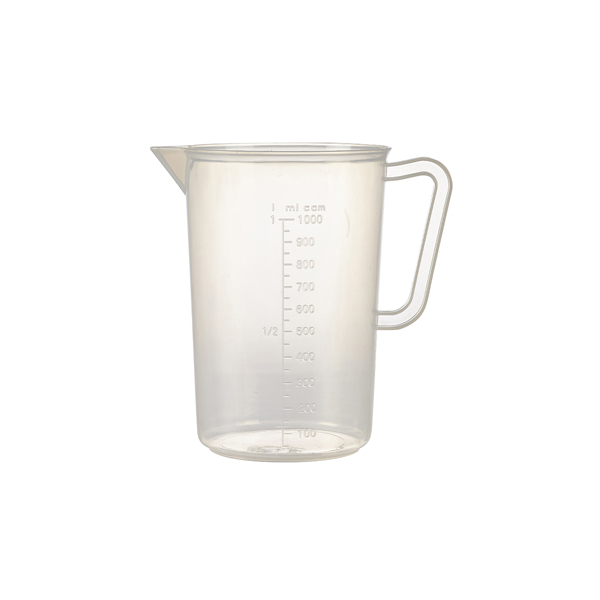 1L Transparent PP Plastic Measuring Jug with Embossed Scale Mark