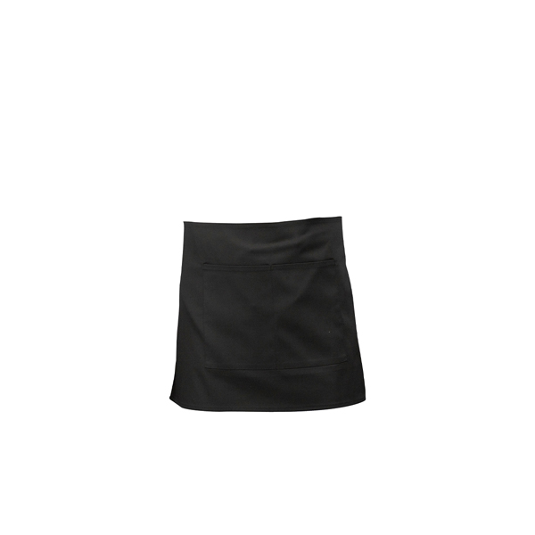 Black Short Apron W/ Split Pocket 70cm x 37cm