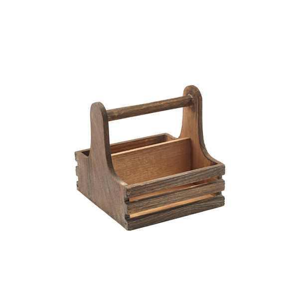Small Rustic Wooden Table Caddy