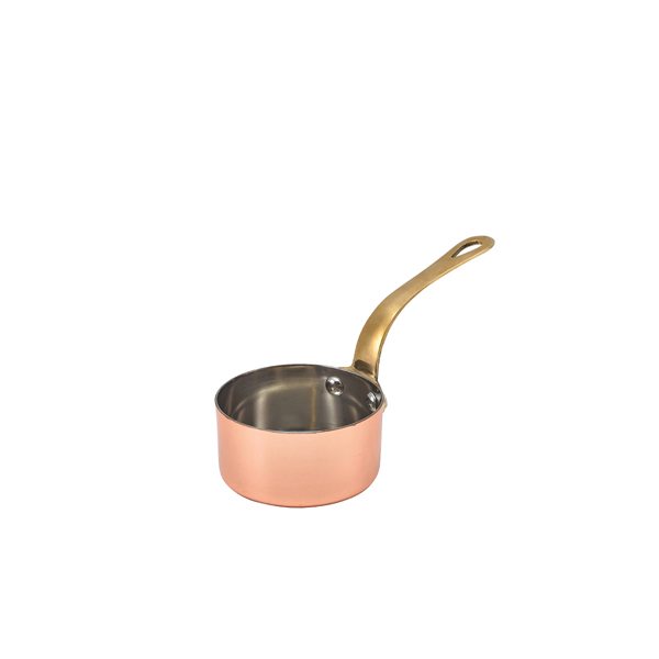 Mini Sauce Pan - 5 Stainless Steel with Copper Plating - Commercial Grade - 1ct Box - Restaurantware