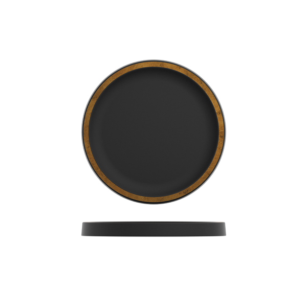 Copper/ Black Utah Melamine Round Tray 23cm